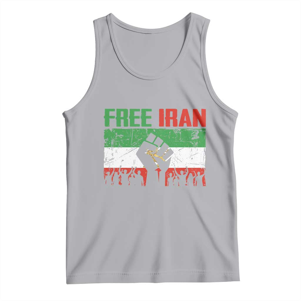 Free Iran Flag Tank Top Support Iranian Freedom No War TS14 Athletic Heather Print Your Wear