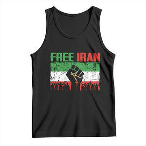 Free Iran Flag Tank Top Support Iranian Freedom No War TS14 Black Print Your Wear
