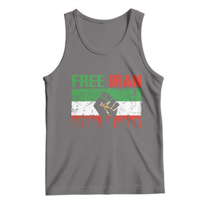 Free Iran Flag Tank Top Support Iranian Freedom No War TS14 Deep Heather Print Your Wear