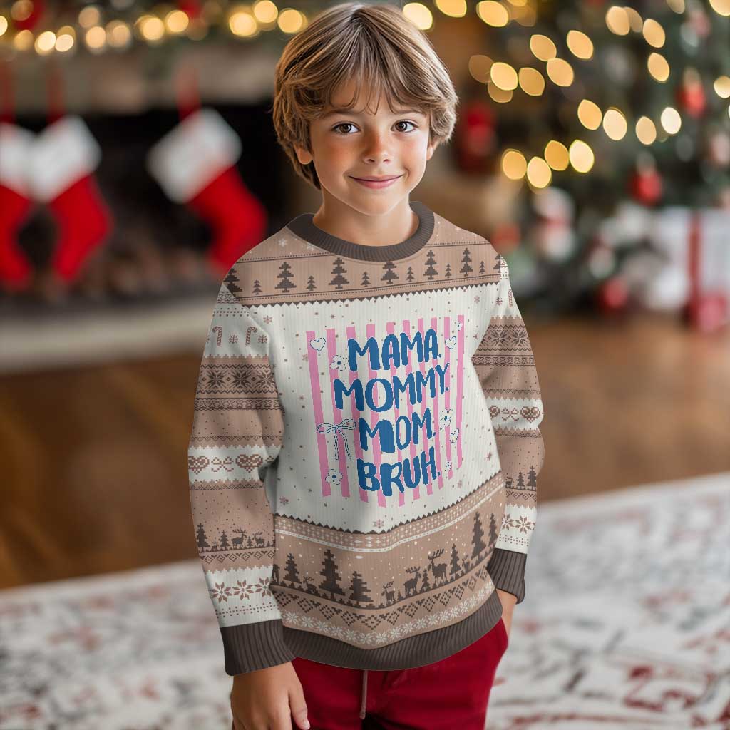 Mama Mommy Mom Bruh Ugly Christmas Sweater Funny Mom Life TS14 Mocha Mousse Print Your Wear