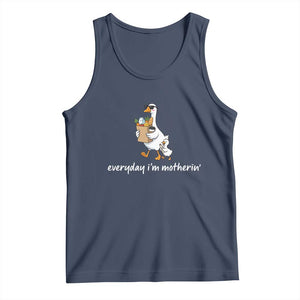 Everyday I'm Motherin Tank Top Funny Goose Mom TS14 Navy Print Your Wear