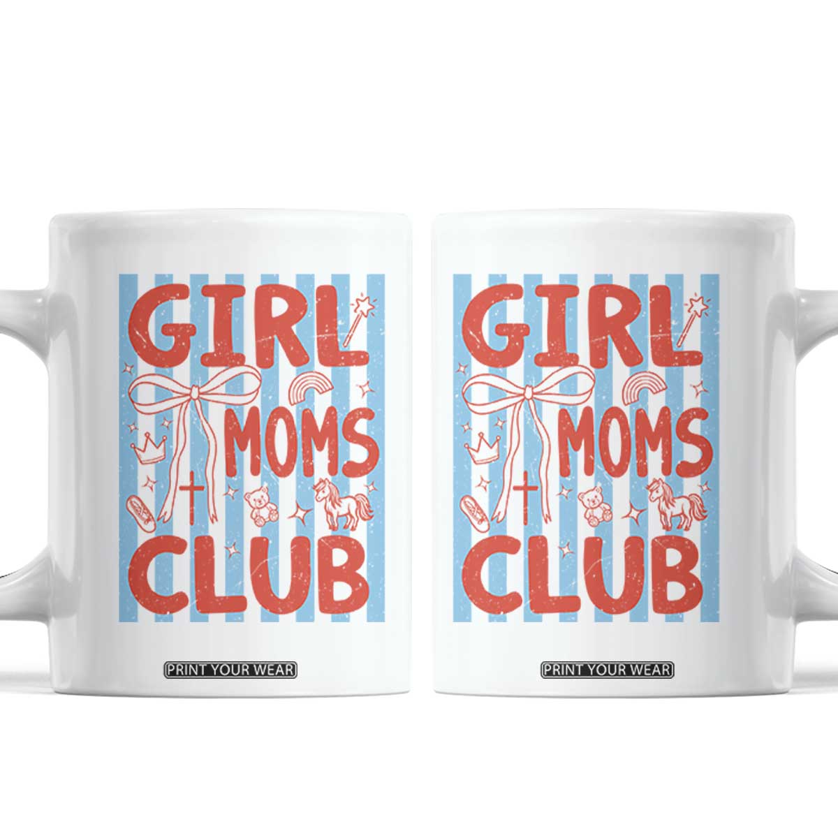 Girl Mom Club Coffee Mug Pregnancy Announcement First Time Mother's Day TS14 White Print Your Wear