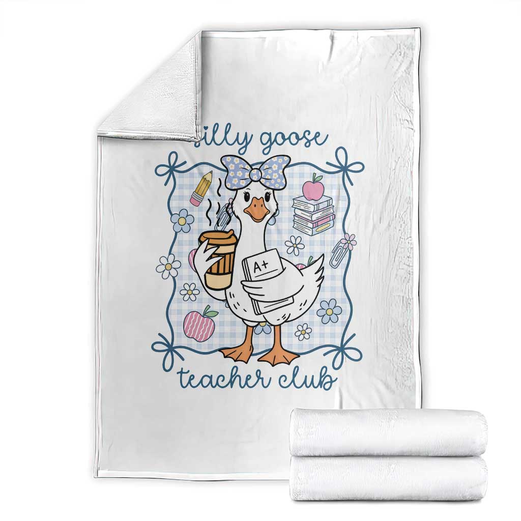 Silly Goose Teacher Club Throw Blanket Funny Back to School First Day TS14 White Print Your Wear