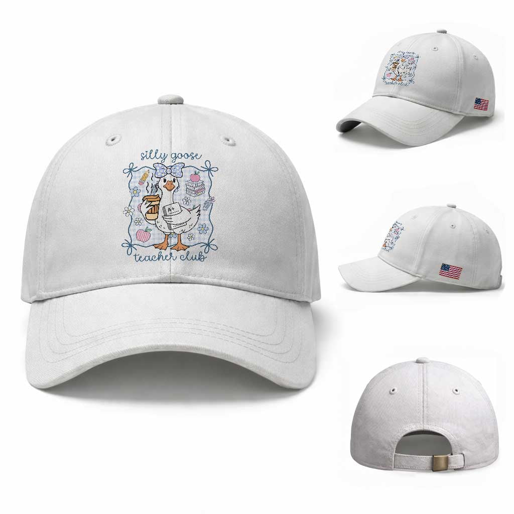 Silly Goose Teacher Club Baseball Cap Funny Back to School First Day TS14 Baseball Cap Universal Fit White Print Your Wear