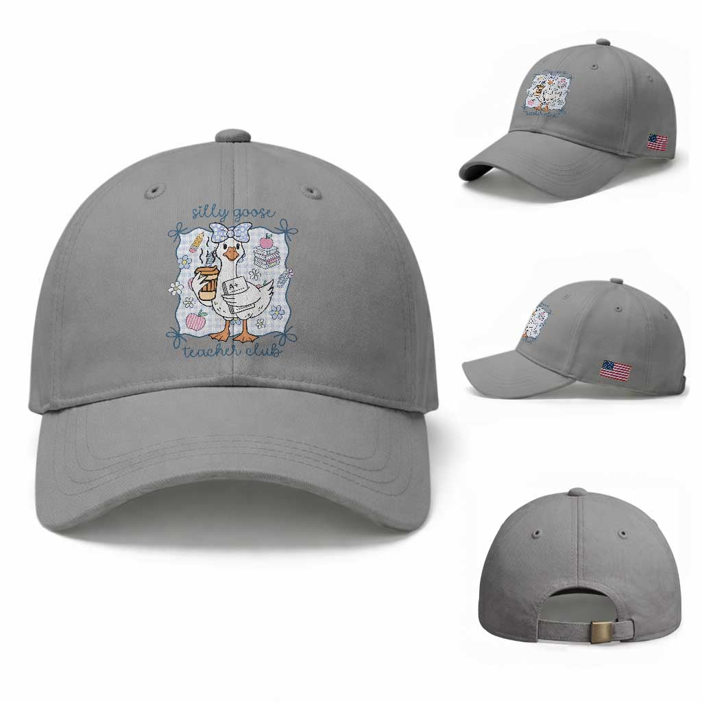 Silly Goose Teacher Club Baseball Cap Funny Back to School First Day TS14 Baseball Cap Universal Fit Sport Gray Print Your Wear