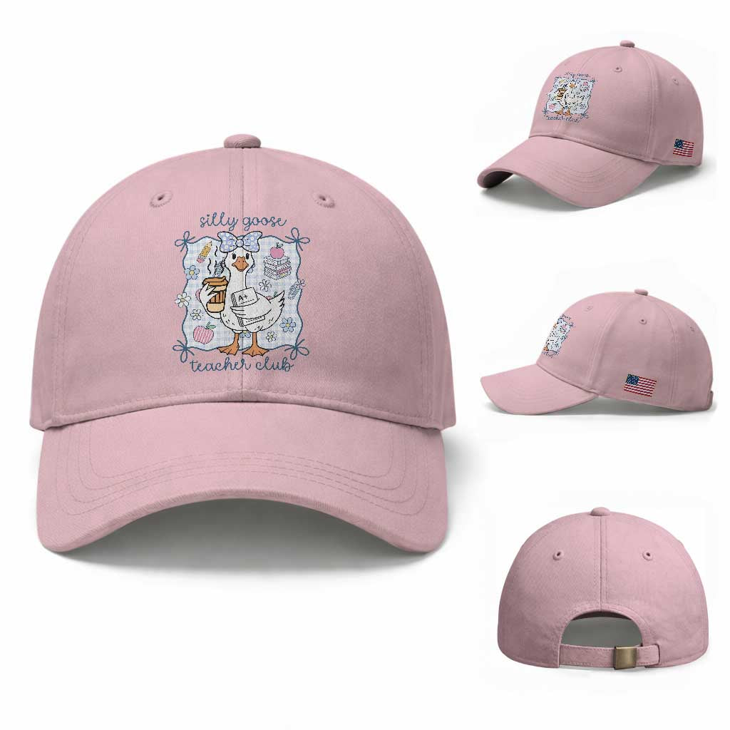 Silly Goose Teacher Club Baseball Cap Funny Back to School First Day TS14 Baseball Cap Universal Fit Light Pink Print Your Wear