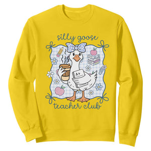 Silly Goose Teacher Club Sweatshirt Funny Back to School First Day TS14 Daisy Print Your Wear