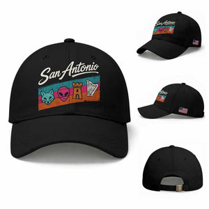 Funny Fox Alien Castle Harper Meme Baseball Cap San Antonio Texas Pride Sports Fan TS14 Baseball Cap Universal Fit Black Print Your Wear