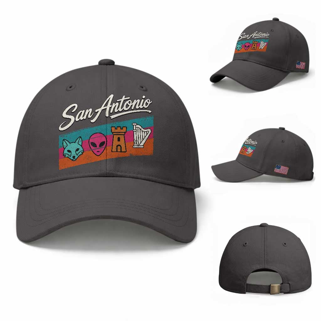 Funny Fox Alien Castle Harper Meme Baseball Cap San Antonio Texas Pride Sports Fan TS14 Baseball Cap Universal Fit Dark Gray Print Your Wear