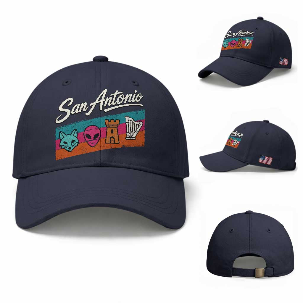 Funny Fox Alien Castle Harper Meme Baseball Cap San Antonio Texas Pride Sports Fan TS14 Baseball Cap Universal Fit Navy Print Your Wear