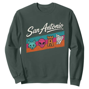 Funny Fox Alien Castle Harper Meme Sweatshirt San Antonio Texas Pride Sports Fan TS14 Dark Forest Green Print Your Wear
