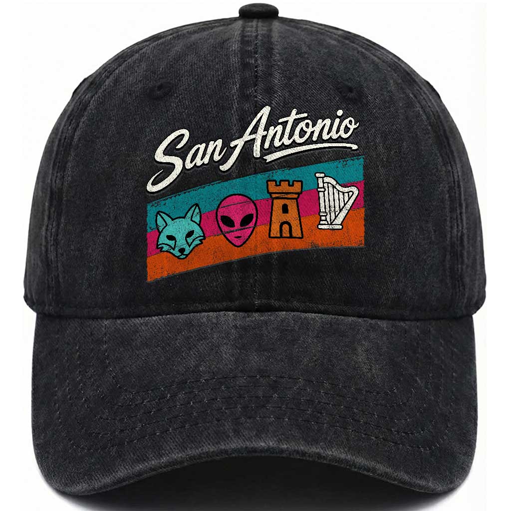 Funny Fox Alien Castle Harper Meme Washed Cotton Baseball Cap San Antonio Texas Pride Sports Fan TS14 Print Your Wear