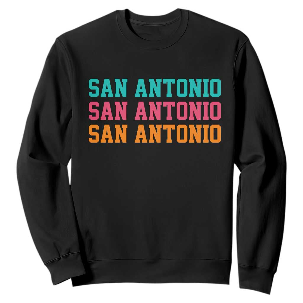 San Antonio Texas Pride Sports Fan Style Sweatshirt TX Game Day San Antonio Texas Pride Sports Fan TS14 Black Print Your Wear