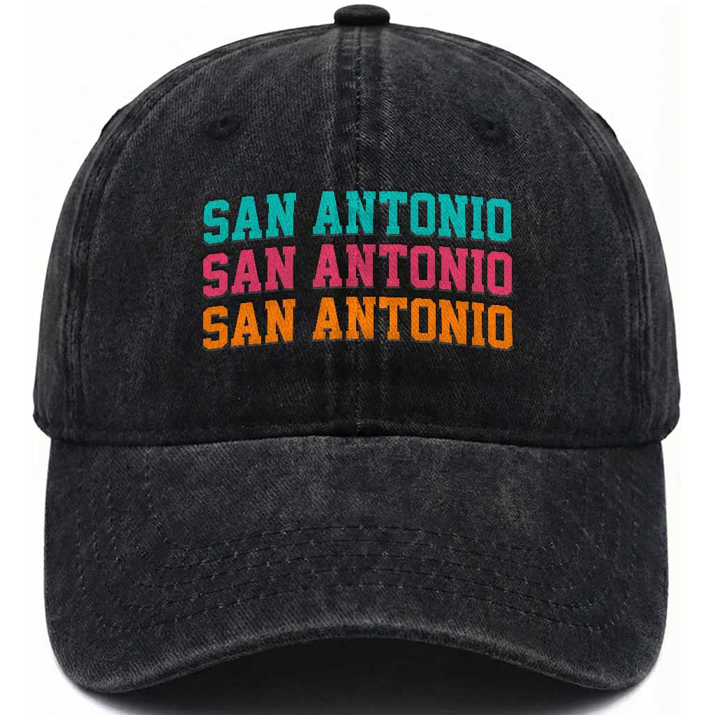 San Antonio Texas Pride Sports Fan Style Washed Cotton Baseball Cap TX Game Day San Antonio Texas Pride Sports Fan TS14 Print Your Wear