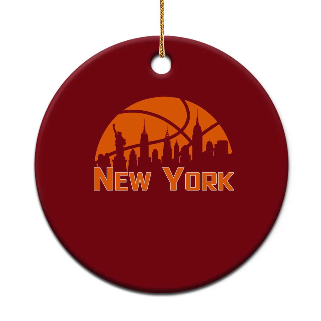 New York Skyline NY State Pride Ceramic Ornament Game Day Sports Fan TS14 1pc Red Print Your Wear