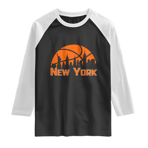 New York Skyline NY State Pride Raglan Shirt Game Day Sports Fan TS14 Black White Print Your Wear