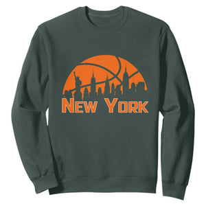 New York Skyline NY State Pride Sweatshirt Game Day Sports Fan TS14 Dark Forest Green Print Your Wear