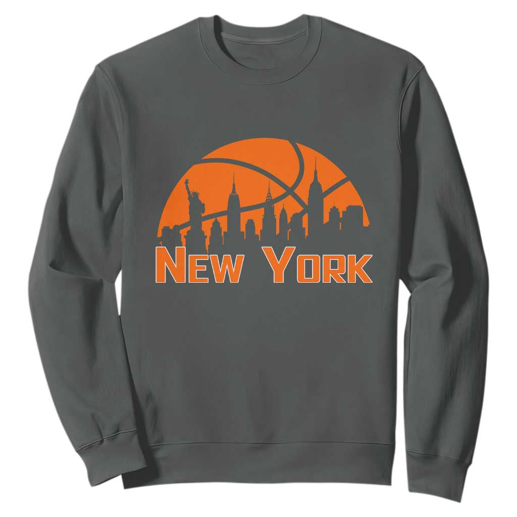 New York Skyline NY State Pride Sweatshirt Game Day Sports Fan TS14 Dark Heather Print Your Wear