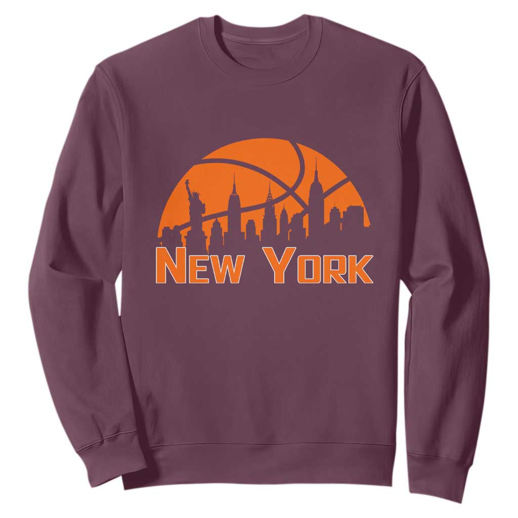 New York Skyline NY State Pride Sweatshirt Game Day Sports Fan TS14 Maroon Print Your Wear