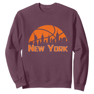 New York Skyline NY State Pride Sweatshirt Game Day Sports Fan TS14 Maroon Print Your Wear
