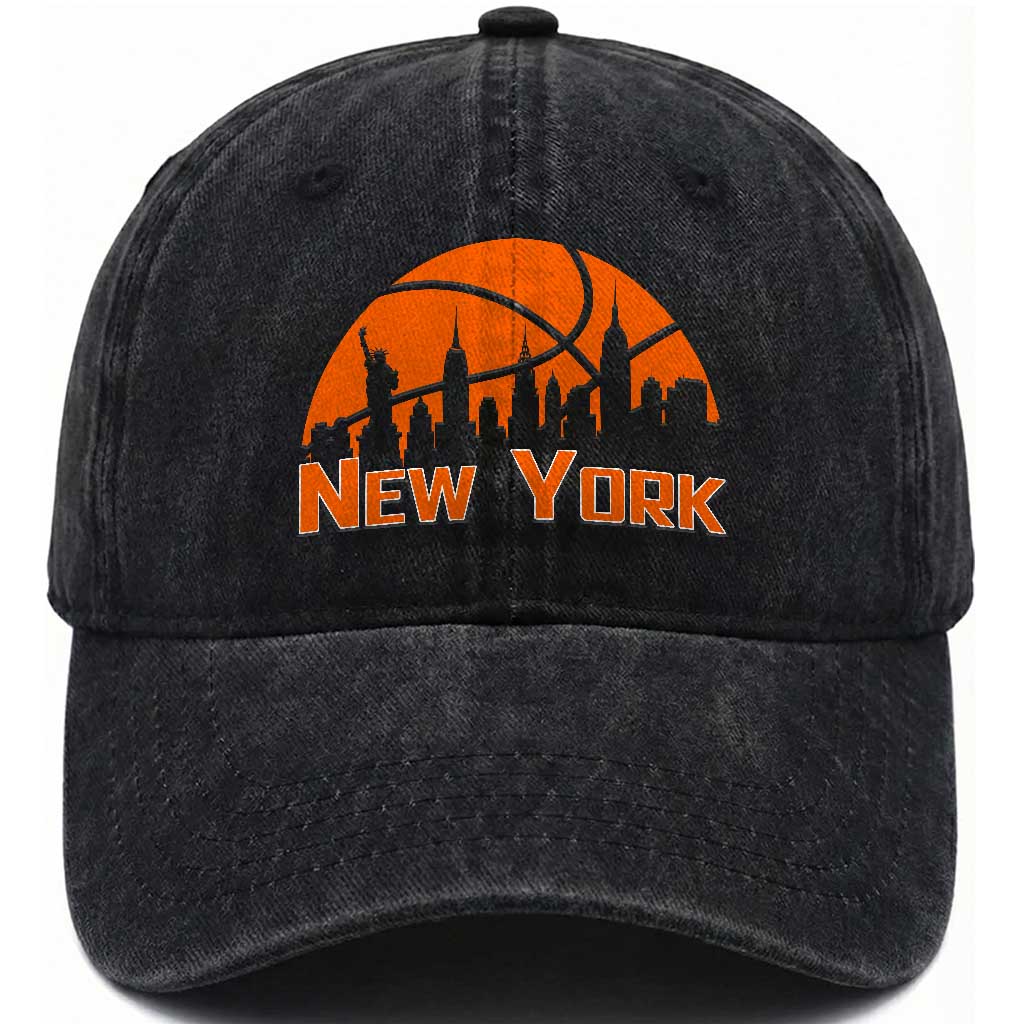 New York Skyline NY State Pride Washed Cotton Baseball Cap Game Day Sports Fan TS14 Print Your Wear