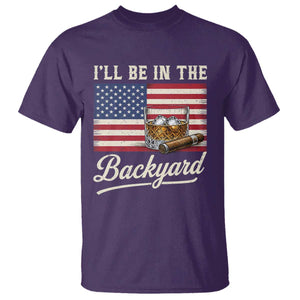 I'll Be in the Backyard T Shirt USA Flag Cigar and Bourbon TS14 Purple Print Your Wear