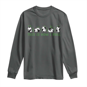 This Is How I Roll Long Sleeve Shirt Cute Bear Panda Lover TS14 Dark Heather Print Your Wear