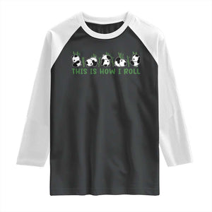This Is How I Roll Raglan Shirt Cute Bear Panda Lover TS14 Black White Print Your Wear
