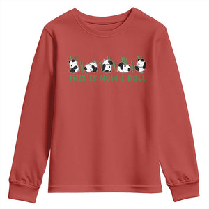 This Is How I Roll Youth Sweatshirt Cute Bear Panda Lover TS14 Red Print Your Wear