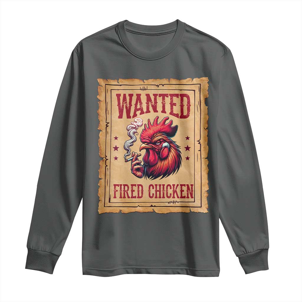 Funny Weed Lover Cannabis 420 Long Sleeve Shirt Fried Chicken TS14 Dark Heather Print Your Wear