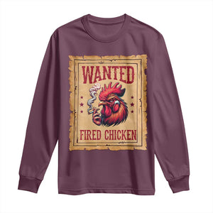 Funny Weed Lover Cannabis 420 Long Sleeve Shirt Fried Chicken TS14 Maroon Print Your Wear