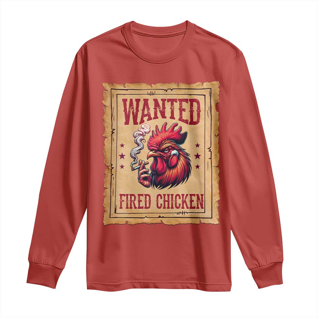 Funny Weed Lover Cannabis 420 Long Sleeve Shirt Fried Chicken TS14 Red Print Your Wear