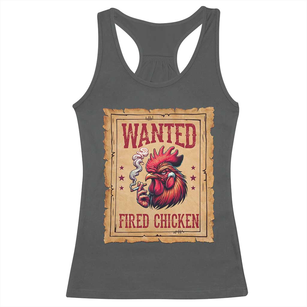 Funny Weed Lover Cannabis 420 Racerback Tank Top Fried Chicken TS14 Dark Heather Print Your Wear