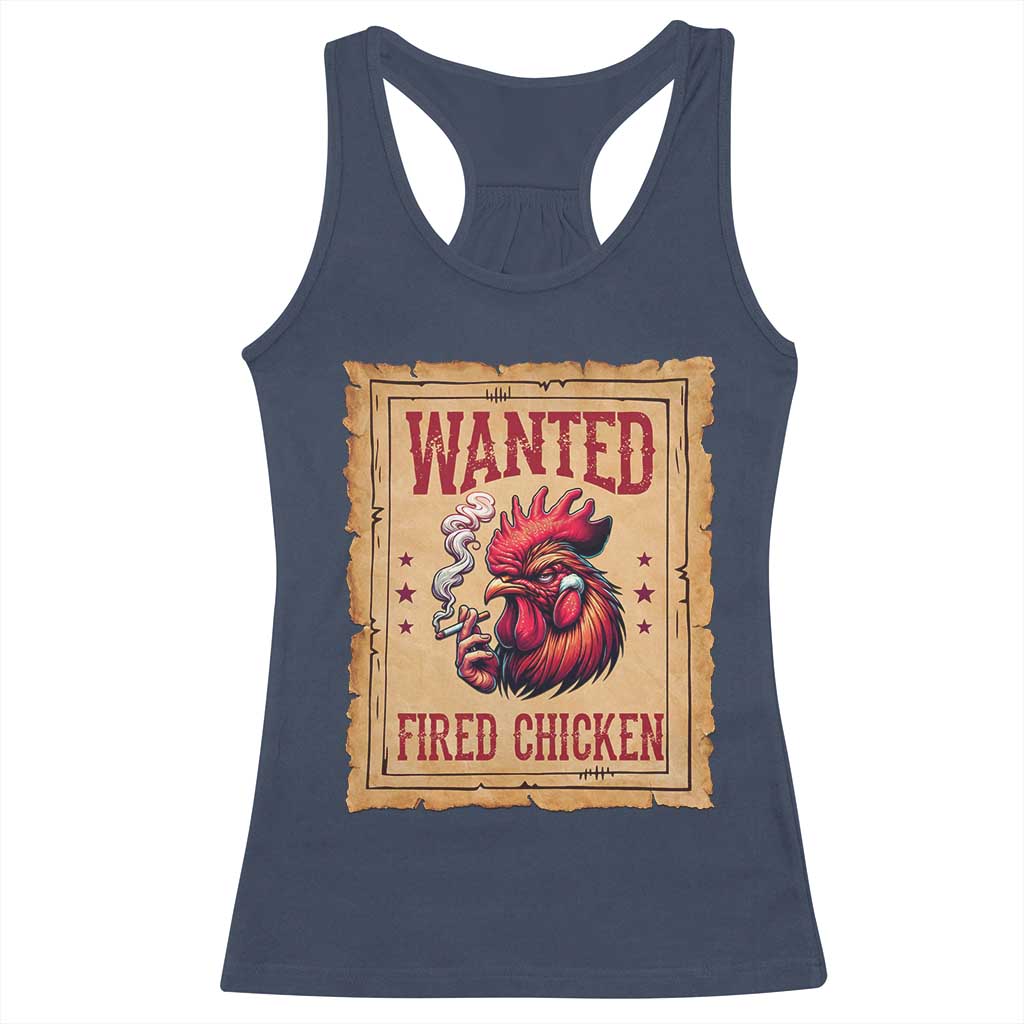 Funny Weed Lover Cannabis 420 Racerback Tank Top Fried Chicken TS14 Navy Print Your Wear