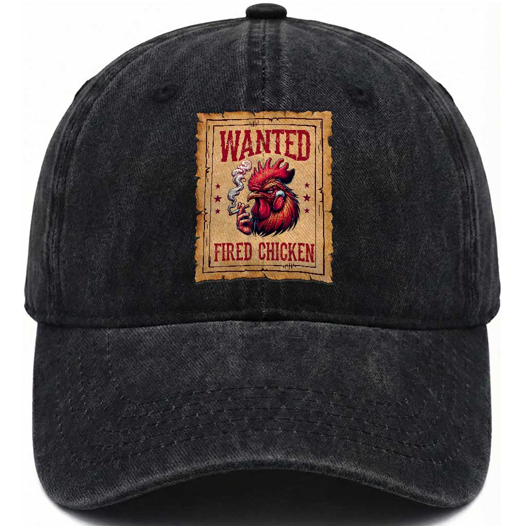 Funny Weed Lover Cannabis 420 Washed Cotton Baseball Cap Fried Chicken TS14 Washed Cap Universal Fit Black Print Your Wear