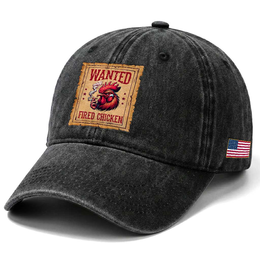 Funny Weed Lover Cannabis 420 Washed Cotton Baseball Cap Fried Chicken TS14 Print Your Wear