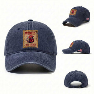 Funny Weed Lover Cannabis 420 Washed Cotton Baseball Cap Fried Chicken TS14 Washed Cap Universal Fit Navy Print Your Wear