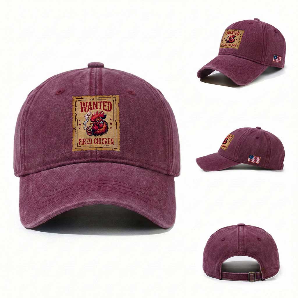Funny Weed Lover Cannabis 420 Washed Cotton Baseball Cap Fried Chicken TS14 Washed Cap Universal Fit Burgundy Print Your Wear