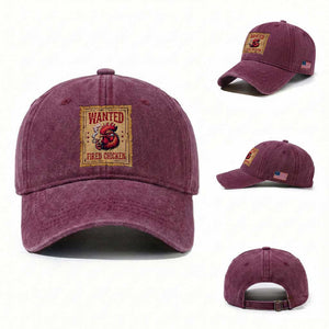 Funny Weed Lover Cannabis 420 Washed Cotton Baseball Cap Fried Chicken TS14 Washed Cap Universal Fit Burgundy Print Your Wear