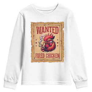 Funny Weed Lover Cannabis 420 Youth Sweatshirt Fried Chicken TS14 White Print Your Wear