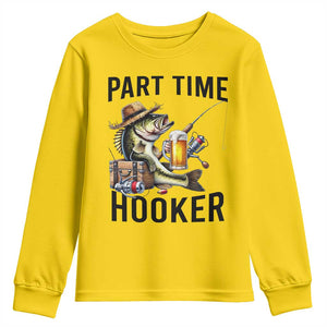 Part Time Hooker Youth Sweatshirt Funny Bass Fishing Beer Joke TS14 Daisy Print Your Wear