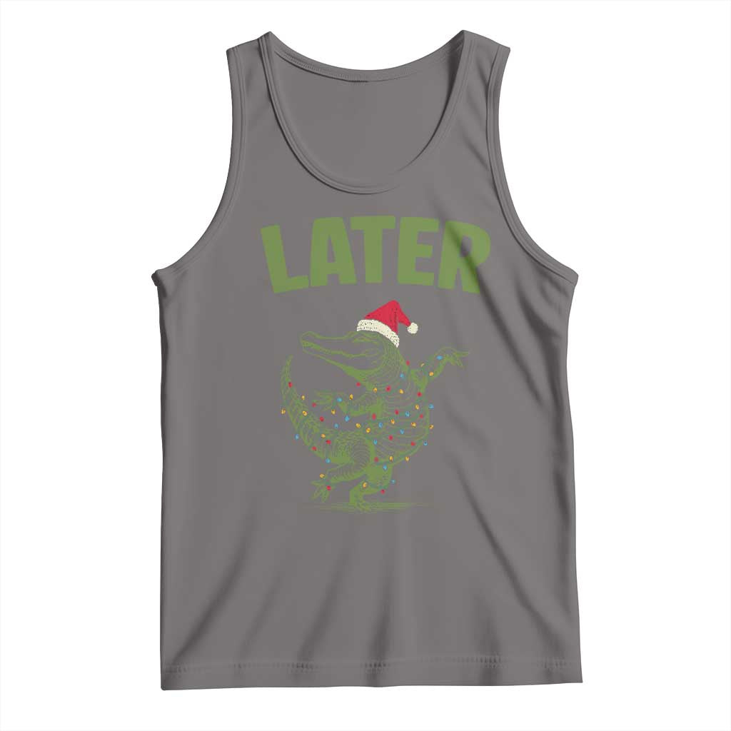 Funny Gator Sarcastic Christmas Tank Top Later Alligator TS14 Deep Heather Print Your Wear
