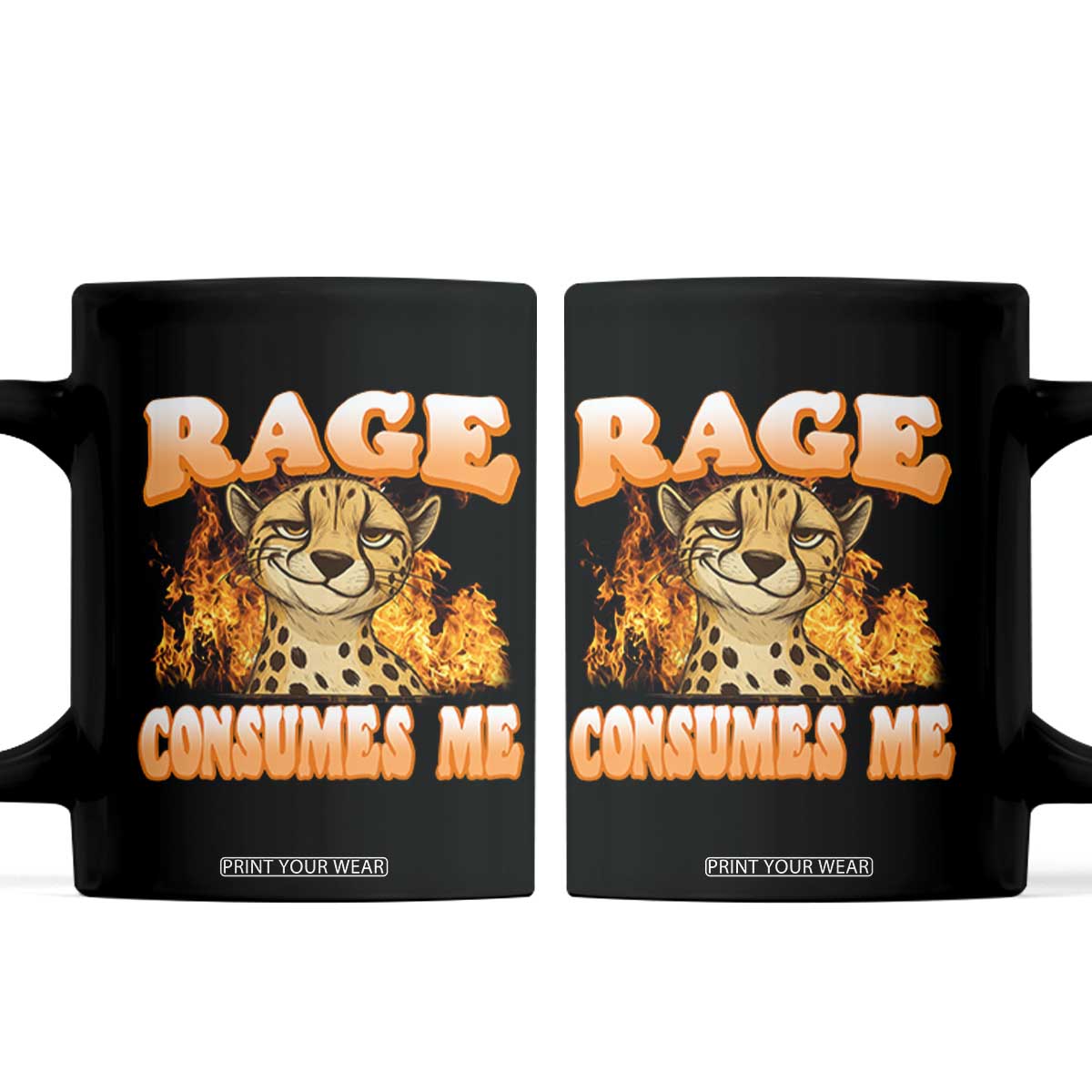Cool Cheetah Coffee Mug Funny Range Consumes Me Sarcastic Wild Animal TS14 Black Print Your Wear