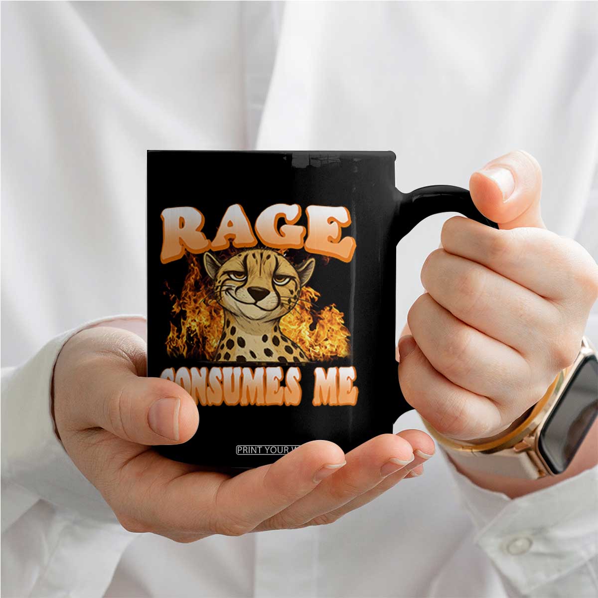 Cool Cheetah Coffee Mug Funny Range Consumes Me Sarcastic Wild Animal TS14 Print Your Wear