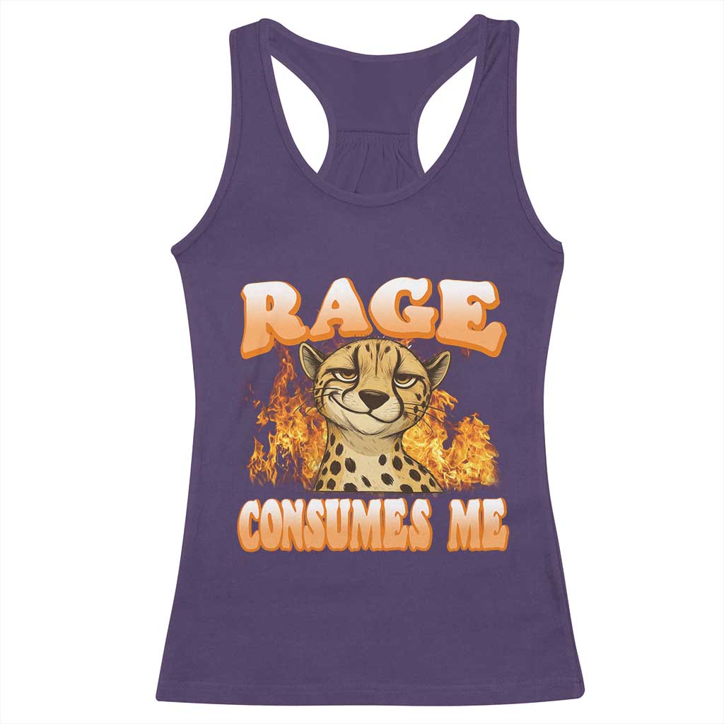 Cool Cheetah Racerback Tank Top Funny Range Consumes Me Sarcastic Wild Animal TS14 Purple Print Your Wear