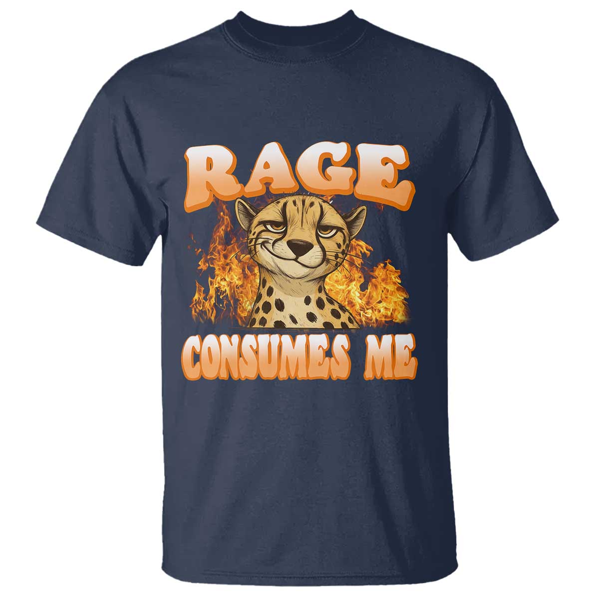 Cool Cheetah T Shirt Funny Range Consumes Me Sarcastic Wild Animal TS14 Navy Print Your Wear