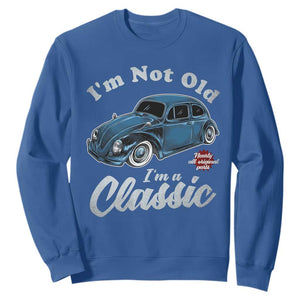 I'm Not Old I'm Classic Sweatshirt Vintage Distressed Classic Bug Travel TS14 Royal Blue Print Your Wear