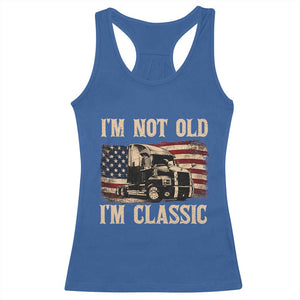 I'm Not Old I'm Classic Racerback Tank Top Vintage Distressed Big Rig 18 Wheeler Driver TS14 Royal Blue Print Your Wear