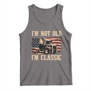 I'm Not Old I'm Classic Tank Top Vintage Distressed Big Rig 18 Wheeler Driver TS14 Deep Heather Print Your Wear