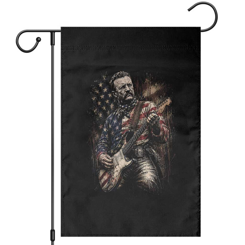 Teddy Roosevelt Playing Guitar 4th of July Garden Flag TS14 Black Print Your Wear
